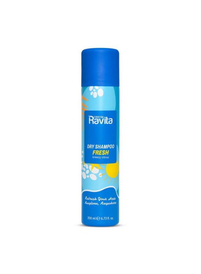 CRISTAL Ravita Fresh Breezy Citrus Dry Shampoo 200ml - Image 1